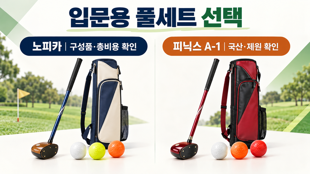 노피카·피닉스 A-1 입문용 파크골프채 풀세트 가격과 구성 비교