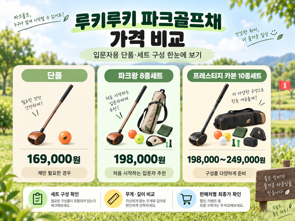 루키루키 파크골프채 입문 세트 추천, 초보자용 가격·구성 비교 가이드