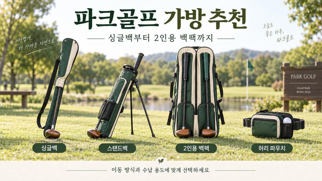 파크골프 가방 추천, 싱글백·스탠드백·2인용 백팩과 허리 파우치 선택방법