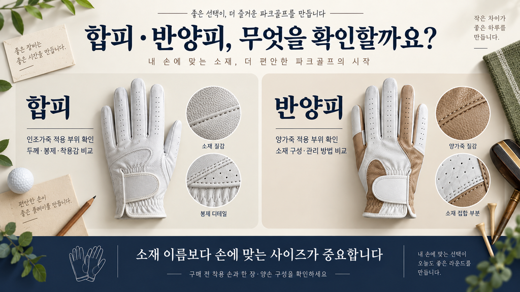 파크골프장갑 추천, 남성·여성 왼손·양손 선택과 합피·반양피 차이