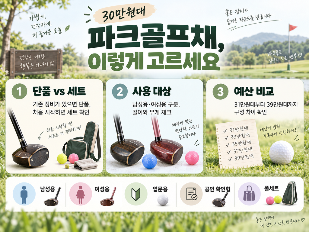 파크골프채 30만원대 추천 5종 비교, 초보자·중급자 가격과 세트 구성 선택 가이드