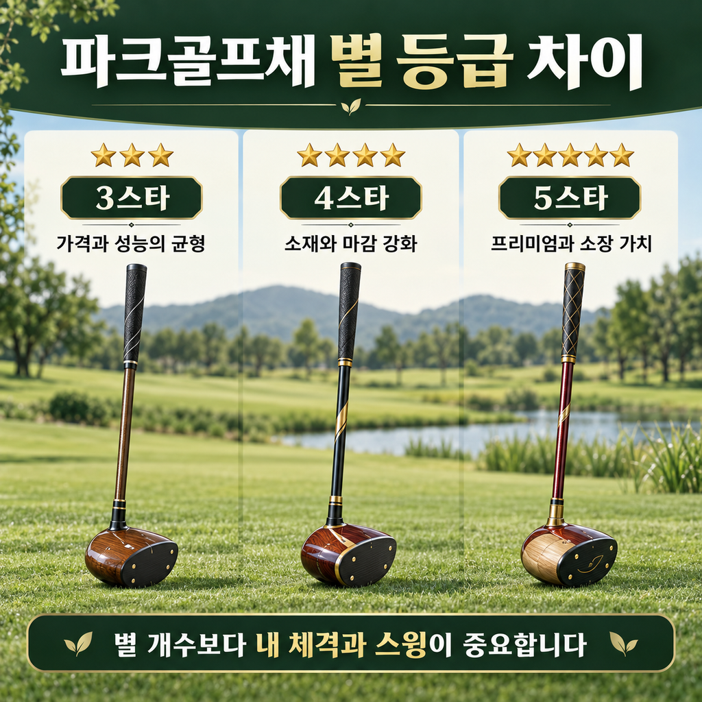 파크골프채 3스타·4스타·5스타 차이, 별 등급 의미와 가격·실력별 선택 기준 총정리