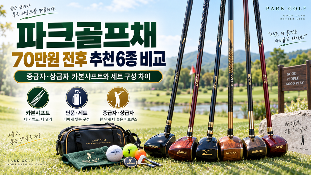파크골프채 65만~79만9천 원 6종 비교, 중급자 단품과 5스타 세트 선택법