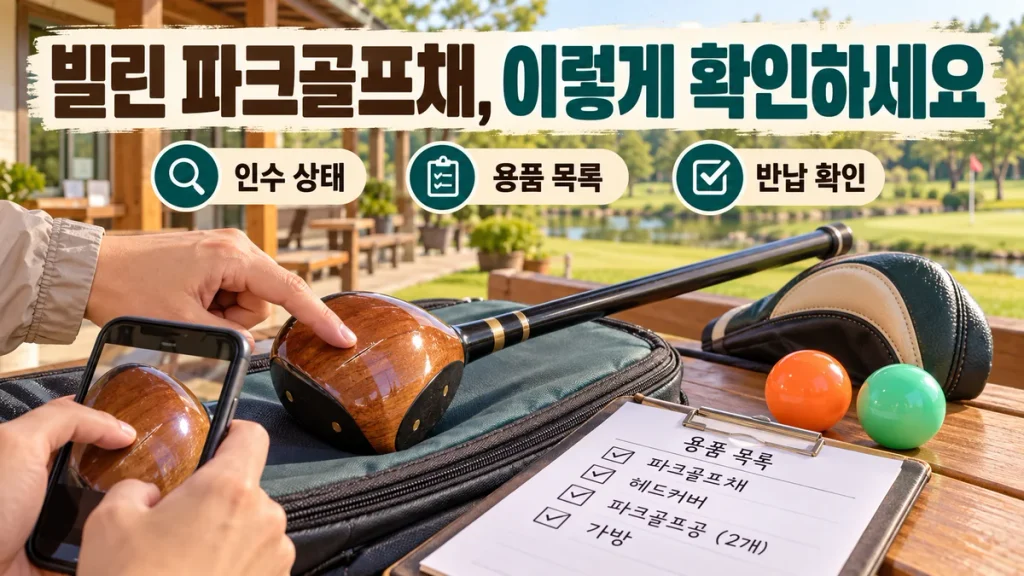 파크골프채 빌릴 때 확인할 것, 인수 상태 기록부터 사용 후 반납까지