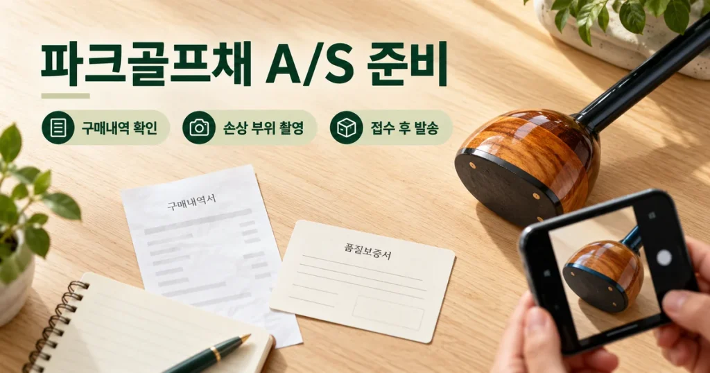 파크골프채 A/S 문의 전 준비할 것, 보증서·구매내역·손상 사진 정리 방법