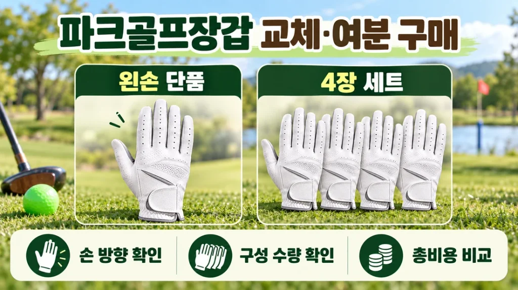 파크골프장갑 교체·여분 구매 비교, 왼손 단품과 4장 세트 총비용