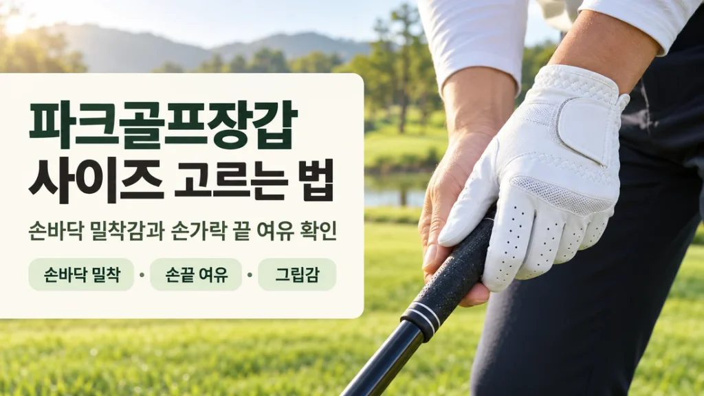 파크골프장갑 사이즈 고르는 법, 손바닥 밀착감과 손가락 끝 여유 확인