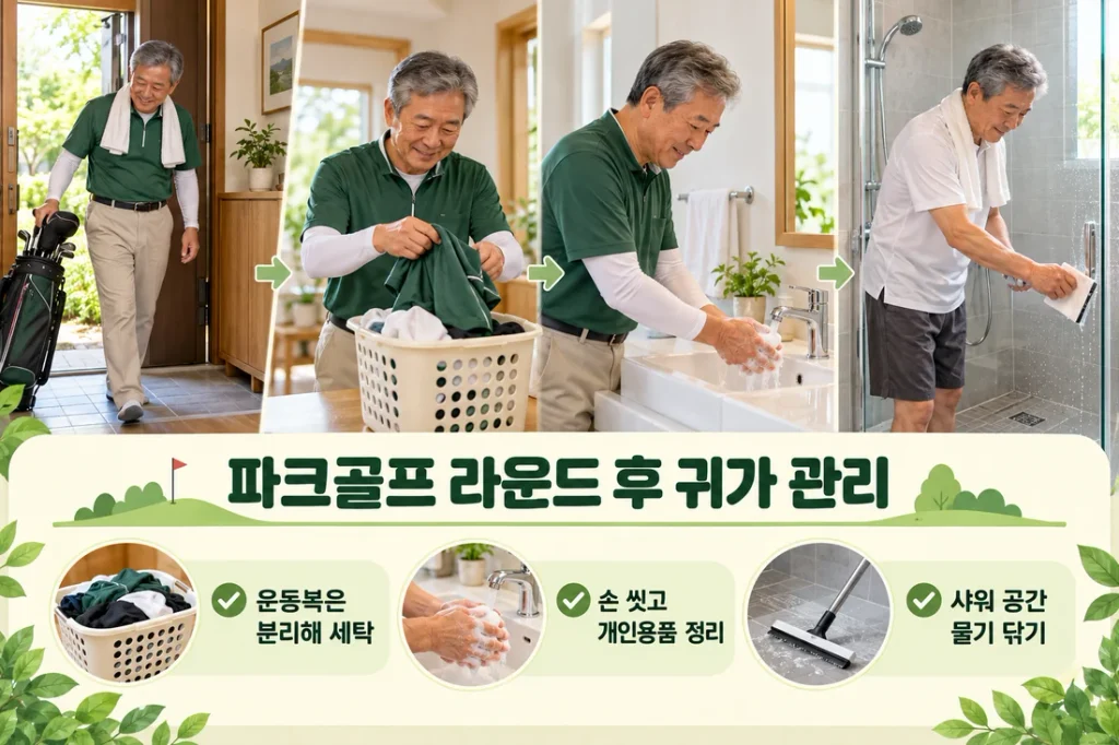 파크골프 라운드 후 귀가 관리, 운동복·손·샤워 공간 정리 순서