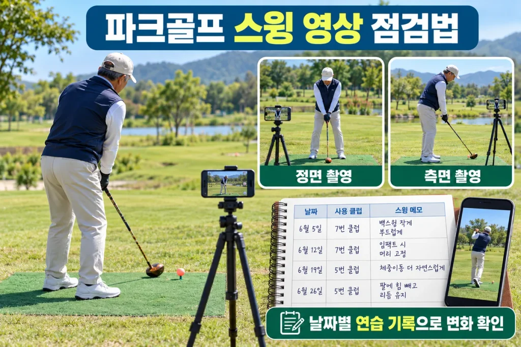 파크골프 스윙 영상 보는법, 촬영 각도와 연습 기록으로 자세 점검하기