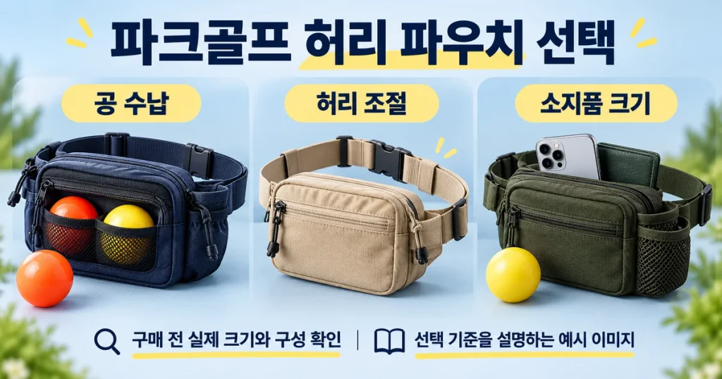 파크골프 허리 파우치 3종 비교, 2만~3만원대 공·소지품 휴대용 선택법