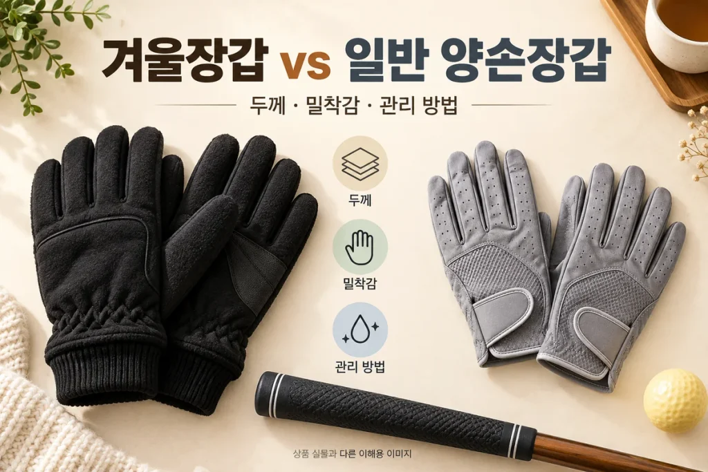 파크골프 겨울장갑과 일반 양손장갑 비교, 2천원 차이보다 먼저 볼 착용 조건